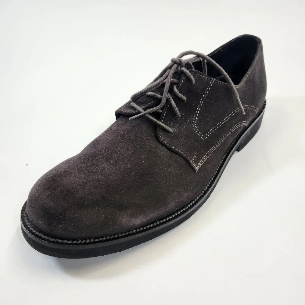 Bostonian Mens 10M Brown Suede Plain Toe Derby Shoes Leather Casual Dress Oxford